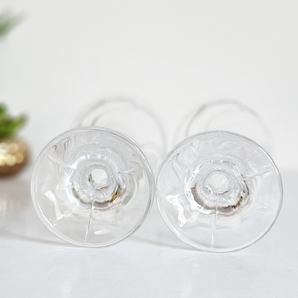 Vintage Set of 2 Noritake Sweet Swirl Clear Water Goblets Iced Tea Glasses - Picture 3 of 10